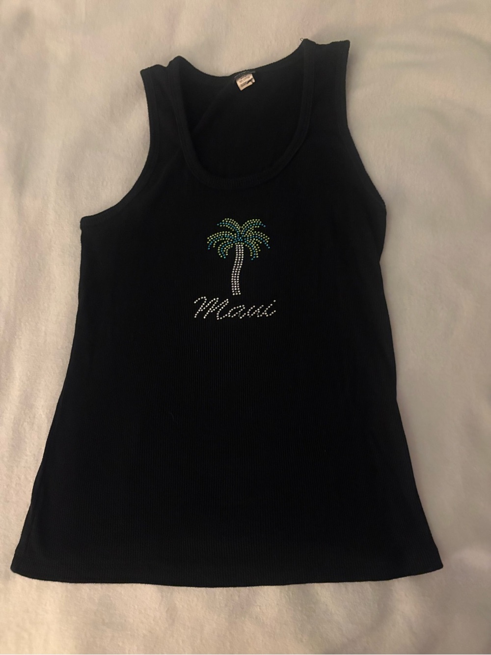 Y2K ribbed bedazzled tank